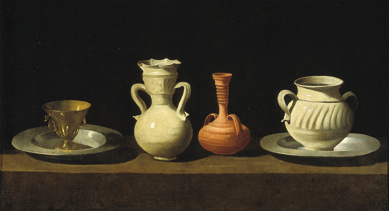 Francisco de Zurbarán, Bodegón or Still Life with Pottery Jars (1636)