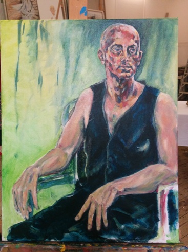 Meagan's oil painting in progress