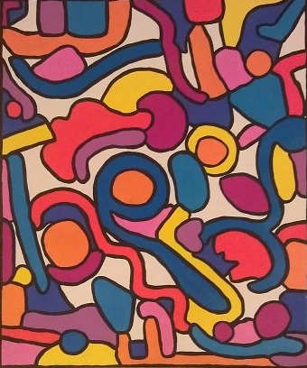 Lauren Ottaway, abstract acrylic painting, 2013