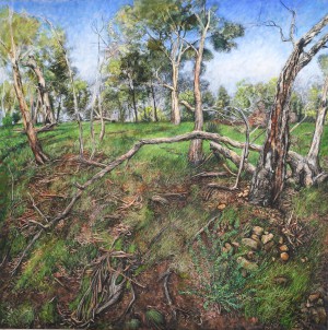 Marco Corsini, A kind of homecoming, 2014, Oil on linen, 120 cm. x 120 cm. 