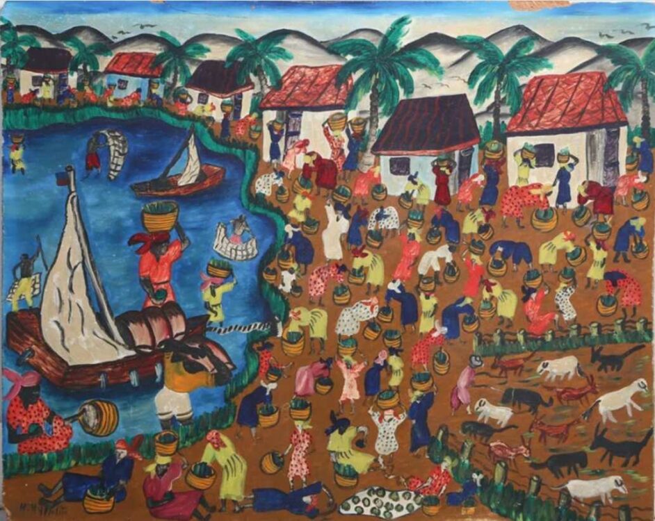 Landscape by Hector Hyppolite (1894–1948). Haitian art.