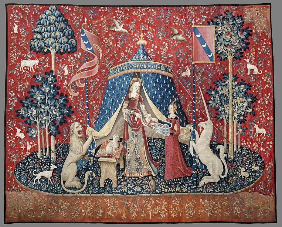 “The Lady and the Unicorn: À mon seul désir” (c. 1500), Musée de Cluny-Musée National du Moyen Âge, Paris.